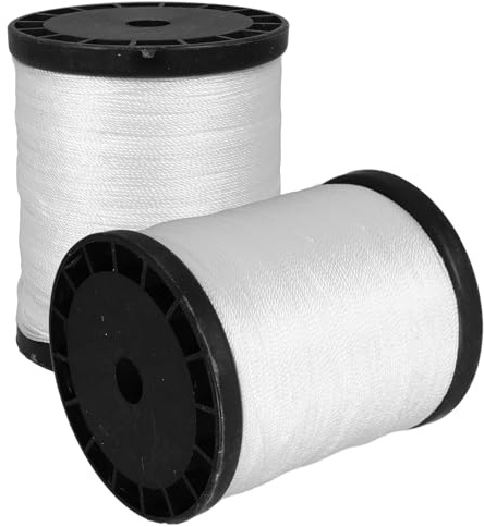 DONFAMDS Cuerda de Construcción de Nailon Retorcido Color Claro, 2 Rollos (70 M) para Líneas de Mampostería, Cuerda Resistente y Flexible para Obra, Bricolaje y Uso en Exteriores