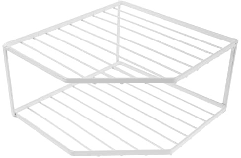 Gadpiparty Corner Kitchen Pot and Pan Rack White Metal Cabinet Organizer Space-Saving Design for Household Sink and Cabinet Storage