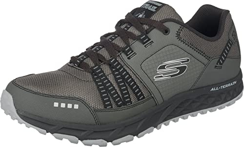 Skechers Escape Plan, Scarpe da Escursionismo Uomo, Grigio Charcoal Black, 42 EU