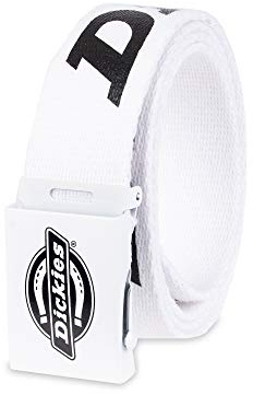 Dickies Herren Webgürtel aus Baumwolle Gürtel, Weiß/Schwarz, One Size-Cut to Fit