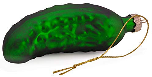 Gurke Gurken Weihnachtsgurke Weihnachtsbaum Weihnachten Tannenbaum Anhänger zum Hängen aus Glas grün Deko Hänger 10 cm hoch (1)