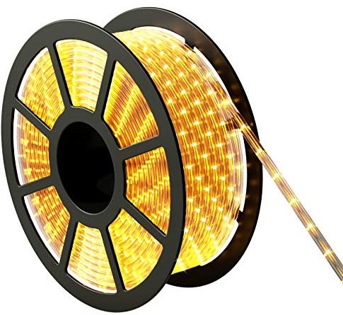 GOPLUS 30 m ljusslang utomhus, LED-ljusslang varm vit med 1 080 lysdioder, LED-remsa 15 000 timmar, vattentät, ljusslinga, ljusslang för utomhus- och inomhusbruk (30 m)