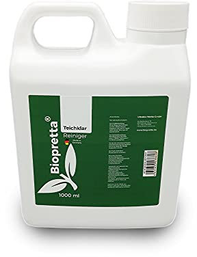 Biopretta Teichklar 1000ml für 50.000 Liter sofort wirkende Teichpflege wirkt gegen Nicht filtrierbare Verunreinigungen im Teich und bindet Schwebealgen Schwimmteich Koiteich