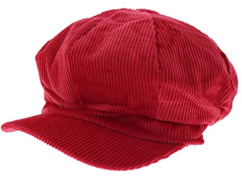 Zac's Alter Ego Vintage Corduroy Newsboy Cap/Baker Boy Hat - Selection of Colours Red