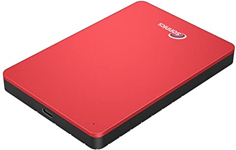 Sonnics 1TB USB 3.1 Type C Externos Portátil Duros Discos por Ventanas PC, Mac, Smart TV, Xbox One/Serie X & PS4 /PS5, Rojo