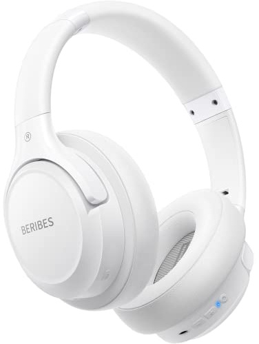 BERIBES Bluetooth Headphones Over Ear, 65H Playtime and 6 EQ Music Modes Wireless Headphones with Microphone, HiFi Stereo Foldable Lightweight Headsets, Deep Bass for Home Office Cellphone PC Ect.