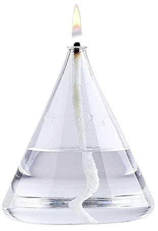 DLSixYi Lampe à Huile Moderne Maison éclairage de Secours Lampe à Beurre ménage sans fumée Lampe à pétrole pour intérieur Verre Clair Lampe à Huile bougeoir cône décoration créative