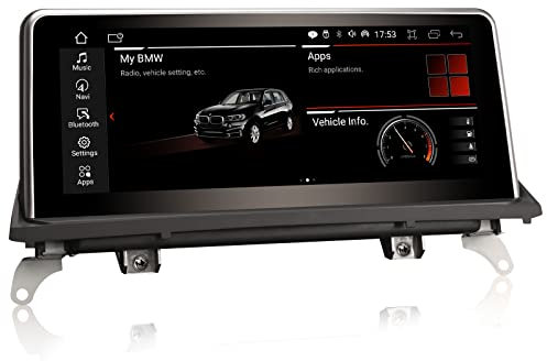 Erisin 10.25 Pulgadas 8-Núcleos 4GB RAM+64GB ROM Android 14 Radio de Coche Estéreo Navegación GPS de Automóvil para BMW X5 E70 X6 E71 CIC Sistema Soporte IPS Pantalla Táctil CarPlay WiFi Bluetooth