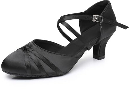 Rosefinch Damen Ballroom Latein Tanzschuhe Salsa Tango Walzer Gesellschaftstanzschuhe für Damen Tanzschuhe Schwarz 5cm Absatz 40 EU