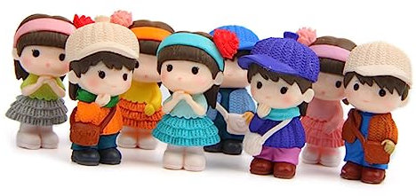 Homoyoyo 8pièces Figurines Décoratives De Paysage De Statues De Garçons Et Filles Colorées pour Décoration De Jardin Bureau Et Gâteaux