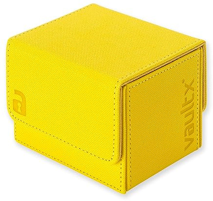 Vault X Caja para Mazo Exo-Tec de Carga Lateral, para 100+ Cartas Coleccionables con Fundas, Tapa Magnética (Amarillo)