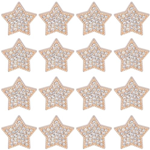 GORGECRAFT 16 Botones de Diamantes de Imitación En Forma de Estrella Botones de Aleación de Oro Claro Botones Decorativos de Repuesto para Costura Suéter Uniforme Chaqueta Ropa Sombreros Adornos