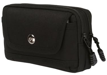 FDEETY Bolsa Cintura Táctica Bolsa de Cinturón para Teléfono Móvil para Herramientas Pequeñas de Multiusos Deportes Senderismo Camping (Horizontal-Negro)