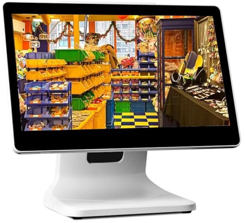LSHFYV 15.6 Inch Touch Screen PC POS Systems for Small Business, All in One Smart Touch Screen Cash Register POS System, For Business Restaurants Retail