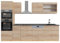 Vicco Küchenzeile R-Line, Sonoma/Goldkraft Eiche, 300 cm mit Hochschrank, AP Anthrazit