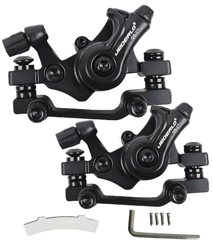 GUOFANG Kits de Freno de Disco para Bicicletas, Pinzas de Freno de Disco mecánicas, Frenos de Disco universales Delanteros y Traseros, Frenos de Disco mecánicos (Negro Delante y detrás)
