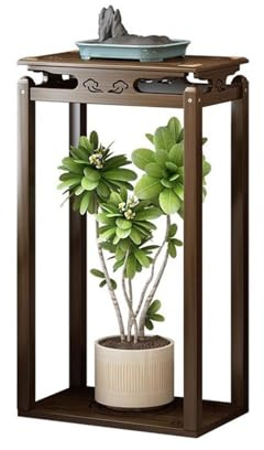 LICONG-2020 Base de bonsaï Étagère à bonsaï décorative d'intérieur, for Salon, Balcon, étagère à Plantes en Bambou Base de Pot de Fleurs(Grand)