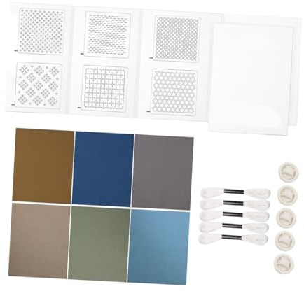 tuwiwol Geometriskt Sashiko-underläggskit DIY-set med fina mönster för nybörjare Övningsbroderikit Broderidunderläggsset Skålar Mall Ritlinje Sashiko för nybörjare, Set A
