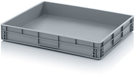 Auer Packaging Eurobehälter 80 x 60 x 12, Lagerbox, Industriebox für Lager Produktion Werkstatt groß flach, Wanne stabile Box