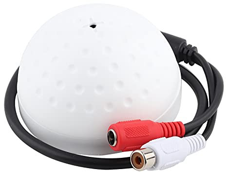 Zerone Microphone Mic Audio Pickup Device for Security Camera, 100 Square Meters Wide Range High Sensitive Audio Surveillance Microphone for CCTV Security