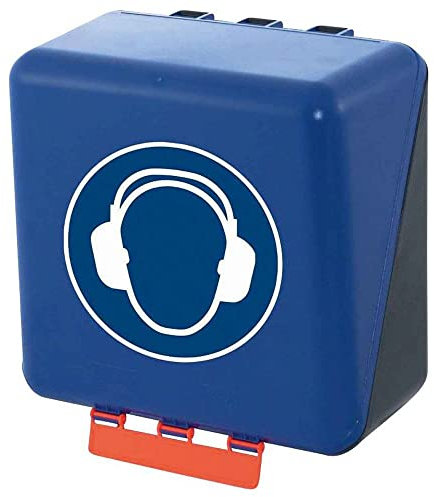 GEBRA Aufbewahrungsbox Secu-Midi 236x225x125mm Gehörschutz Behälter mit Gebotszeichen, ABS-Kunststoff blau