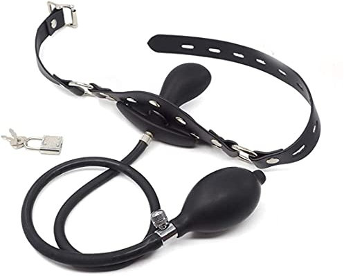 ZWFUN Aufblasbarer Mundknebel SM für Paare Lock Bondage Strap On Mund Plug Erotikspiele Necken Unterricht Angefülltes Sexspielzeug für Frauen Paar Flirten