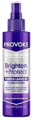 PROVOKE Touch of Silver Après-shampoing sans rinçage, protège contre les dommages causés par la chaleur et les pointes fourchues, 150 ml