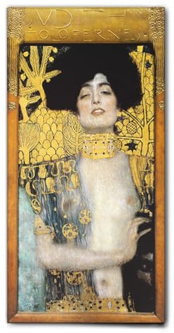 Giallobus - Quadro - Gustav Klimt - Oloferne e Giuditta - Tela Canvas Telaio Standard - 50x100 - Pronto da appendere - Quadri moderni per la casa
