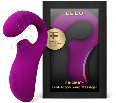 LELO ENIGMA, Vibratore Donna Sonico a Doppia Stimolazione con Succhia Clitoride, Sex Toy Impermeabile con Stimolatore Clitorideo Femminile e Braccio Interno e con 8 Modalità di Vibrazione, Deep Rose