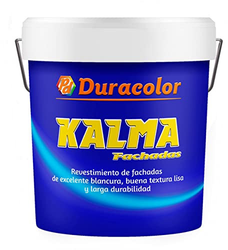 Pintura Kalma Liso Fachadas - Color Blanco - 4 Litros - Resistente a los Álcalis - Especial para Fachadas y Superficies Exteriores - Efecto Mate Liso - Acción Impermeable - Duracolor