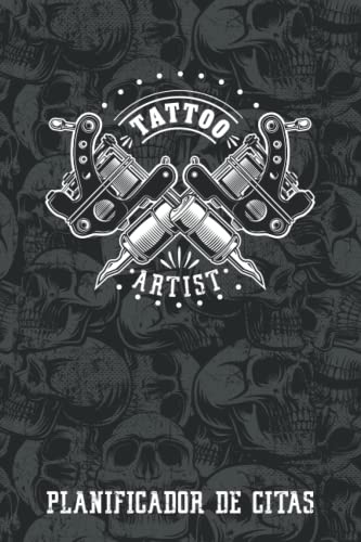 Tattoo Artist Planificador de citas: Agenda universal para 2 años | Libro de citas de 8 a 20 horas en pasos de 30 minutos | Con directorio de clientes