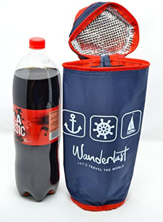 Blau 4L Total Hidalgo 2LTR Flaschen von 2 Litern. XXL Tragbare flexible Kühlbox für Strandcamping Camping-Thermotasche Militärischer Tarnkühler