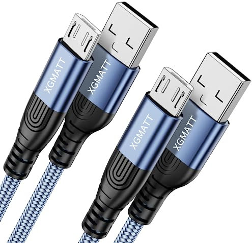 Micro USB Kabel 3M 2 Stück,Nylon Micro USB Ladekabel High Speed Android Handy Ladekabel für Samsung Galaxy S7/ S6/ S4/ J7/ J5/ Note 5,Nokia, Kindle,Huawei P Smart, Redmi, Bule