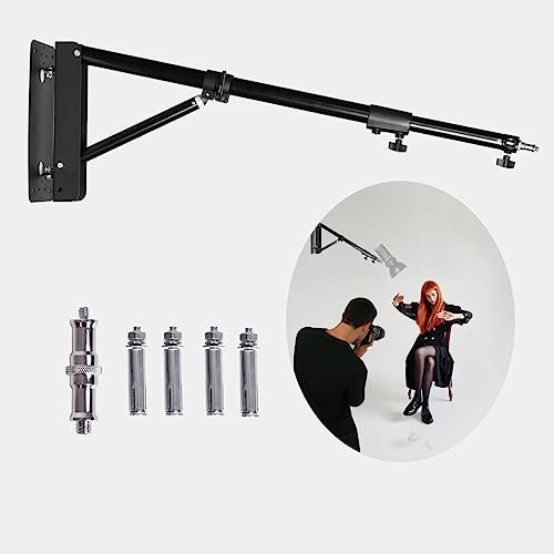 GSKAIWEN dreieckiger Wandmontage Ausleger, maximale Länge 53,54 Zoll/136 cm, 170° flexible Drehung, für Fotostudio Video-Ringlicht, Softbox, Fotografie-Blitzlicht, Monolicht, Lichtschirm und Reflektor