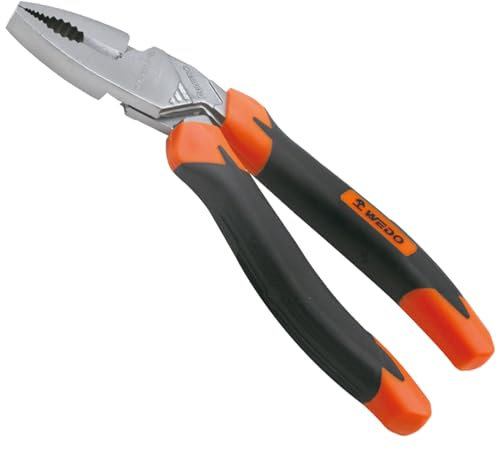 WEDO 19,1 cm abgewinkelter Linesman-Zange, Edelstahl-Seitenschneider, Kombizange, korrosionsbeständig, rostfrei, Länge 190 mm, ergonomisches Design, Abisolierzange, professioneller Griff