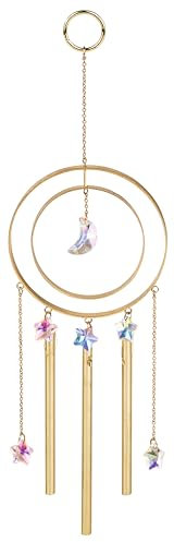 moses. Omm for You Windspiel, Klangspiel aus Metall und Kristallglas, Hängende Deko für Balkon, Terrasse und Garten