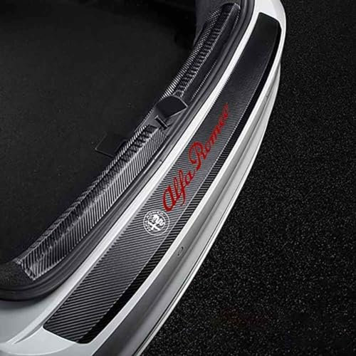 GDUTBC Striscia Protezione Paraurti Posteriore Auto per Alfa Romeo Spider Giulia Giulietta 147 159, Fibra di Carbonio Anti-Graffio Piastra Bagagliaio Adesivo, Auto Decorativi Accessories