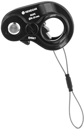 NewDoar Morsetto di serraggio leggero per corda da 8 a 13 mm, manico autobloccante per arrampicata, salvataggio, discesa in richiamo, attrezzature (nero)