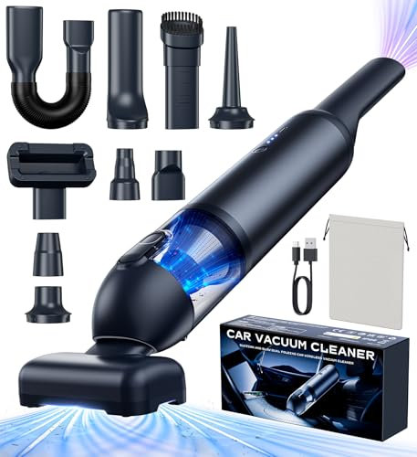 Aspirateur Voiture Puissant, 15000PA Aspirateur à Main avec Moteur Brushless Haute Performance, Aspirateur de Table avec 11 accessoires, Aspirateur Portable pour Canapé Maison Voiture Bureau Table