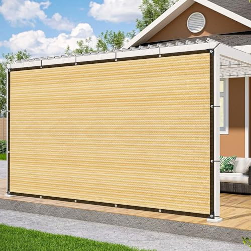 Filet d'ombrage beige - 2 x 2 m - Avec œillets - Voile pour toit de terrasse et brise-vue pour fleurs, patio, balcon, plante, poulailler, élevage de bétail