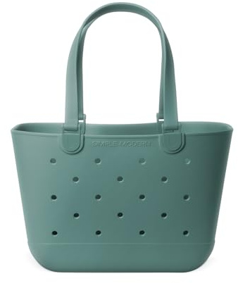 Simple Modern Large Beach Bag | Waterproof Getaway Rubber Tote with Zipper Pocket for Travel, Pool, Boat, Groceries, Sports | Laguna