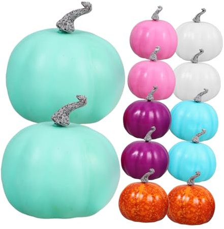 OUNONA 12pezzi Halloween in Artificiale Modelli in Decorazioni Per Scene Halloween Oggetti Scena Zucche Finte Decorazioni Per Festa Del