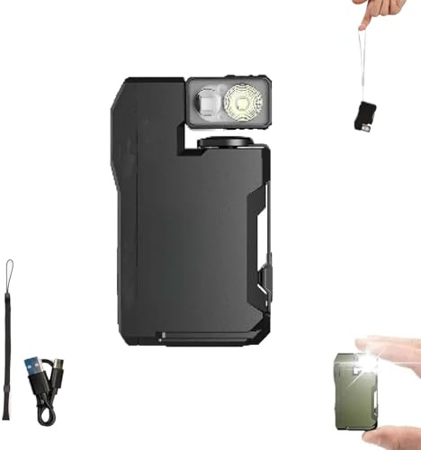 Mini Edc Flashlight with Clip & Hanging Rope, G5 Pocket-Sized LED Light, G5 Edc Light 400 Lumens DualLight Sources, Portable Rechargeable Edc Magnetic G5Mini Flashlight with 180° Rotation (Black)