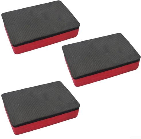 3 Piece Car Cleaning Clay Bar Pads for Efficient Paint Preparation, Removes Oxide Layers and Flying Paint Using Water or Speed Shine Lubricants