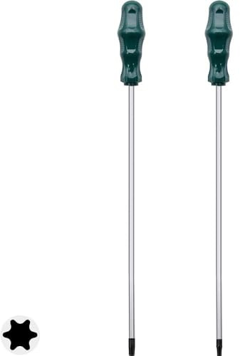 Juego de destornilladores Torx extralargos T15 T20, destornilladores magnéticos de seguridad Torx de con agujero, 300 mm de longitud