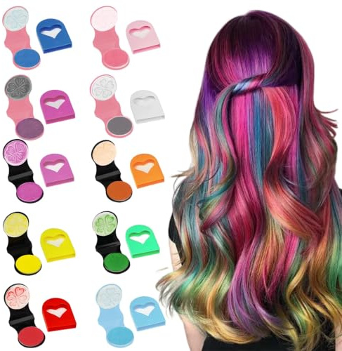 10 Colores Tiza Para el Pelo de Tizas de Color, Lavables Tizas para El Pelo, Tinte Temporal Es Adecuado para Hombres y Mujeres, para Halloween, Navidad, Fiesta de Cumpleaños