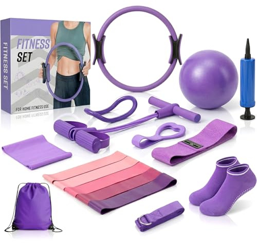 Gawcott 2026 New Pilates Kit 15Pcs,Home Pilates Kit For Women,Yoga Kit with 13 Ring/10 Ball, Pilates Training Equipment Set For Gym, home, outdoors, travel