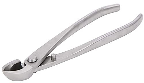 Zerodis Bonsai Knospenzange Cutter Knospenzange, Bonsai Zangen Draht Knopfschneider Professionelle Runde Kante Garten Bonsai Cutter Schrägzange Verbundstahlschneider Konkavschneider Schere (205 mm)