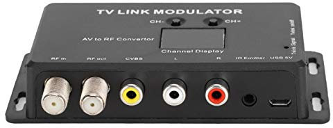 Dpofirs Modulateur UHF, Modulateur TM70 UHF TV Link Convertisseur AV vers RF Extension IR avec Affichage de Canal, Modulateur Modulateur Convertisseur AV vers RF Extension IR, Prise en Charge PAL