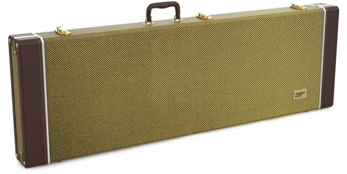 MONKEY LOOP Woodland Tweed - Estuche de Madera para Guitarra Eléctrica - Funda Rígida para Guitarra - Bolsillo Interior para Accesorios - Asa Ergonómica con Agarre Cómodo - Diseño Clásico